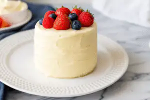 Fully frosted mini cake without toppings