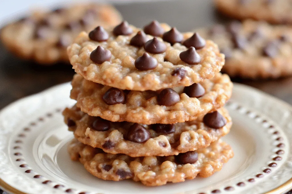 rice krispie chocolate chip cookies close-up