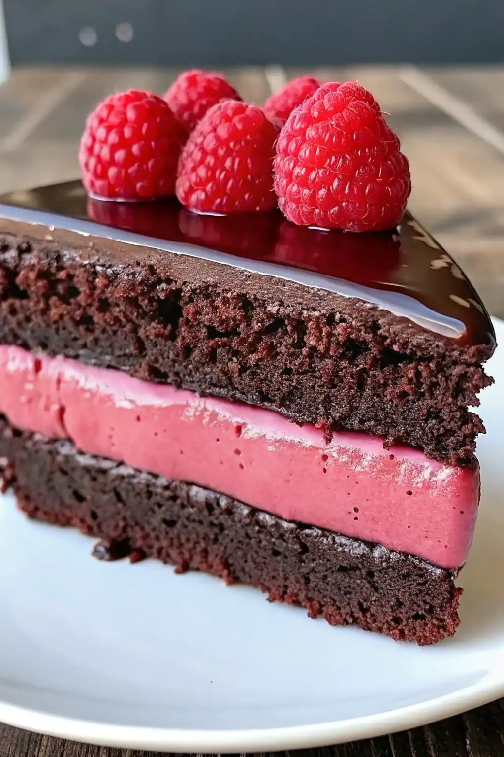 chocolate-raspberry-mousse-cake-serving