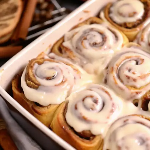 The BEST Cinnamon Roll Recipe cinnamon roll recipe Pan of fluffy homemade cinnamon rolls topped with rich cream cheese frosting