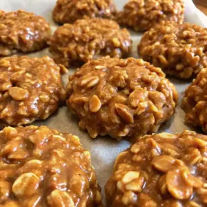 No-Bake Salted Caramel Cookies No-Bake Salted Caramel Cookies Batch of no-bake salted caramel cookies on parchment paper, chewy and golden.