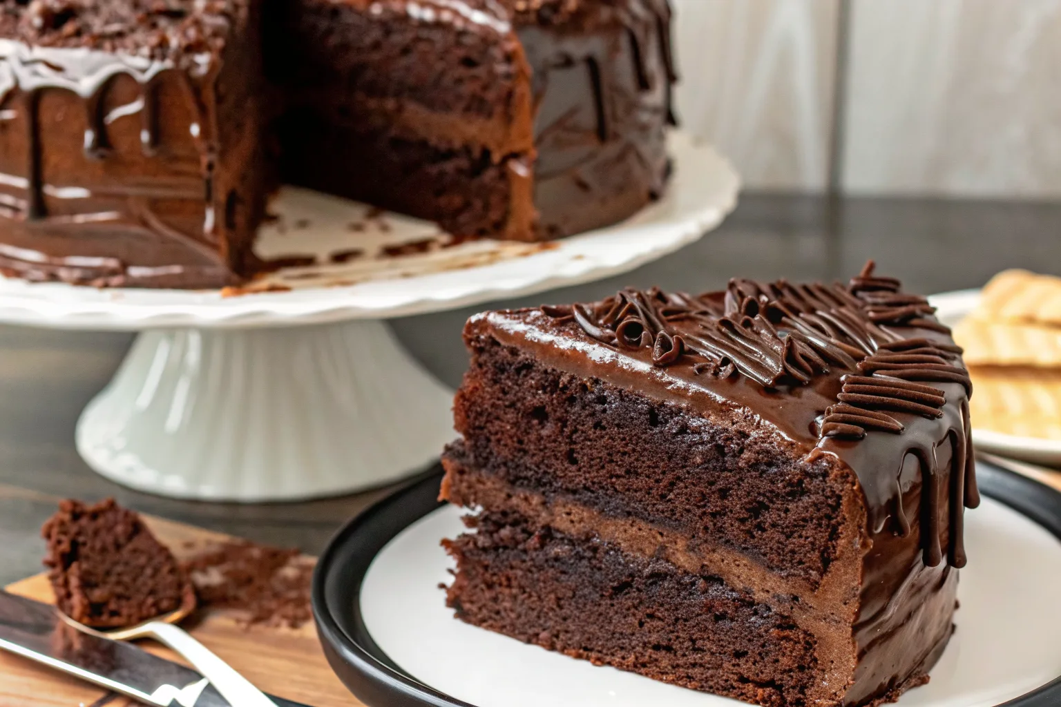 Matilda Chocolate Cake with rich ganache frosting and moist layers