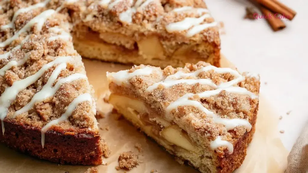 Delicious homemade Apple Crumb Cake with a crunchy topping and fresh apples