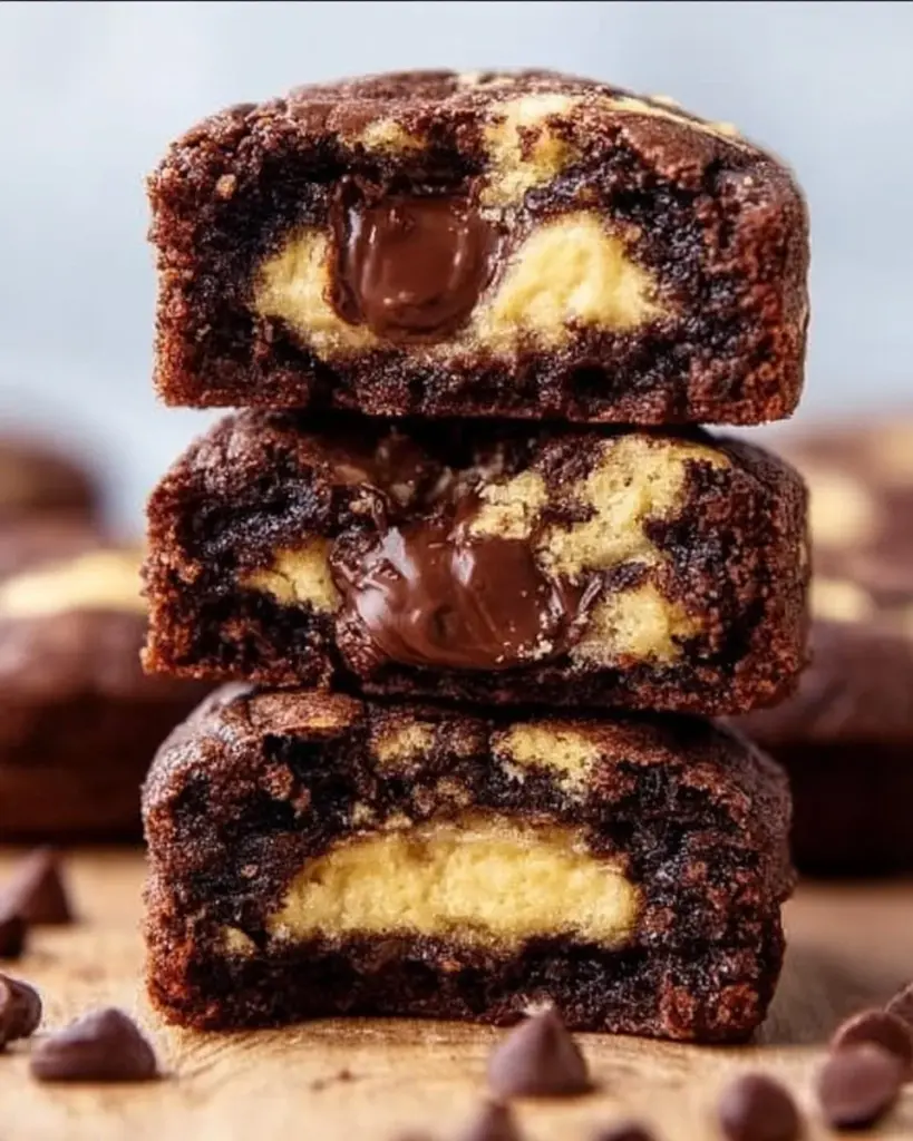 Choco cheesecake cookie bites, a rich chocolate dessert with creamy cheesecake filling.