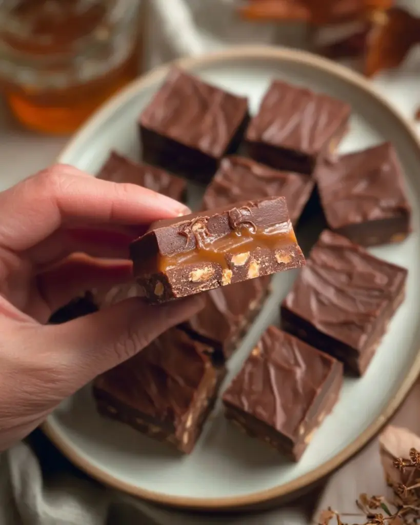 Delicious Chocolate Caramel Cookies drizzled with caramel sauce