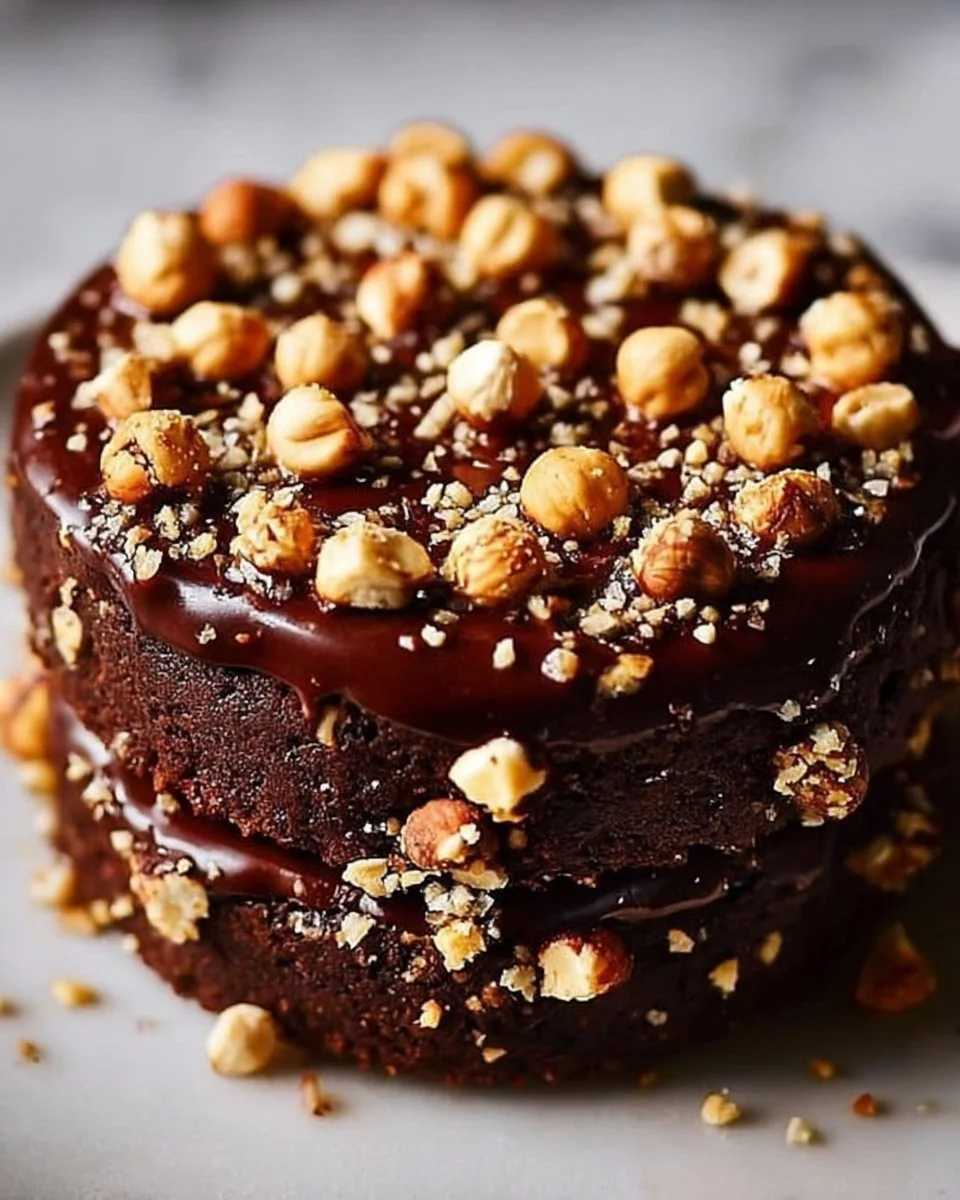Delicious chocolate hazelnut crunch cookies topped with chocolate drizzles.