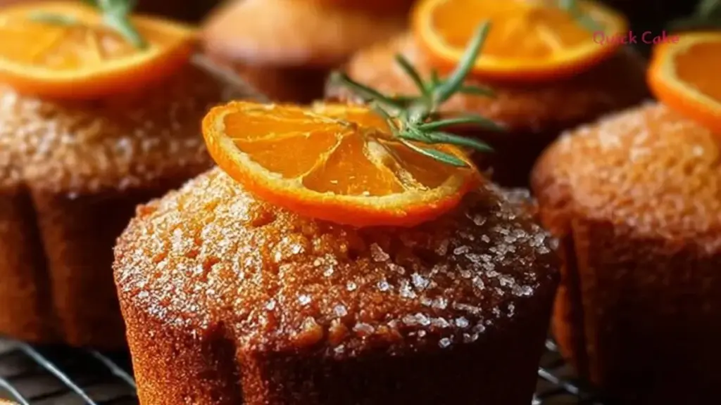 Freshly baked Orange Ginger Honey Cakes with a drizzle of honey