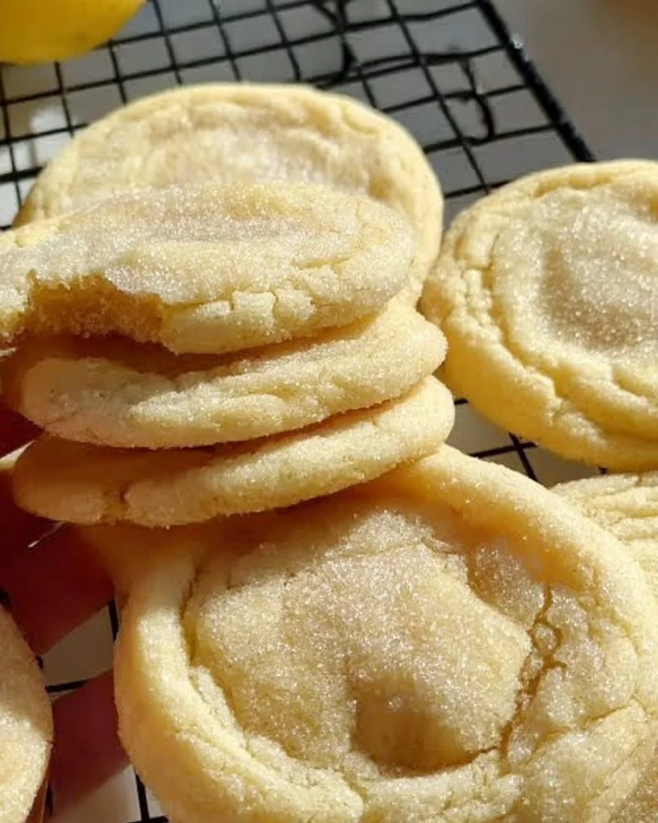 Delicious soft and chewy lemon cookies on a plate