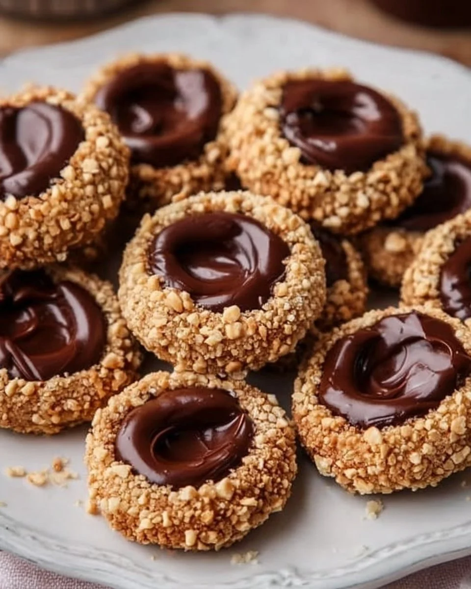 Delicious thumbprint cookies topped with rich chocolate ganache.
