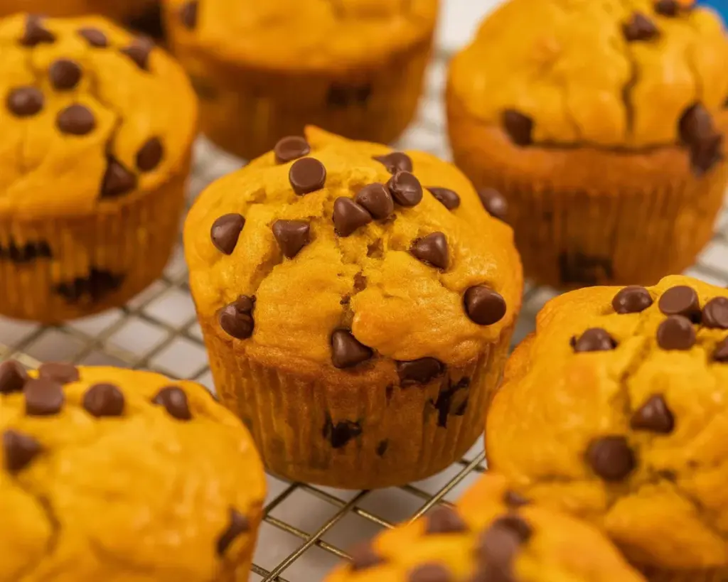 Delicious Pumpkin Cottage Cheese Muffins, high in protein and perfect for fall.