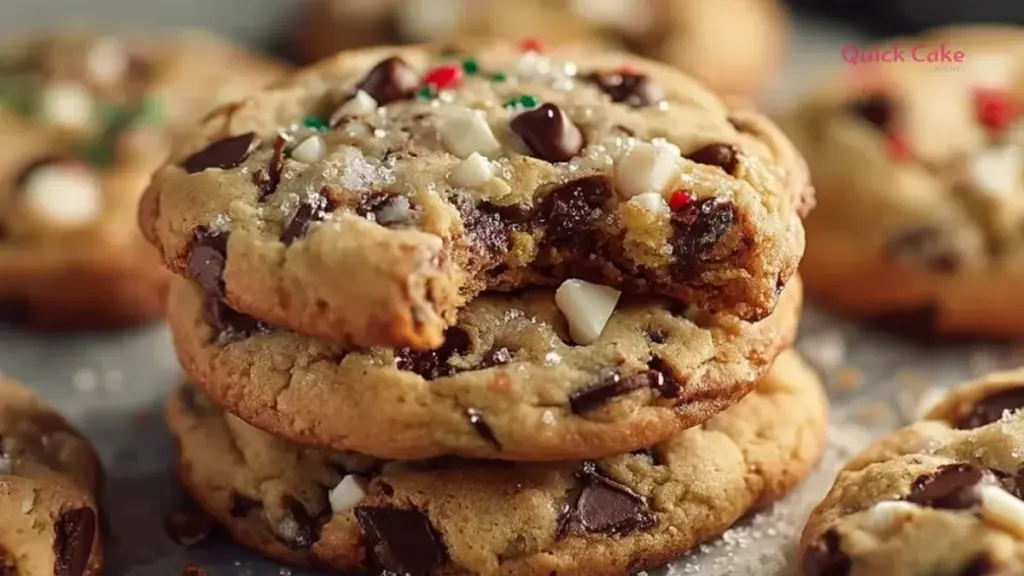 Delicious winter wonderland chocolate chip cookies on a plate