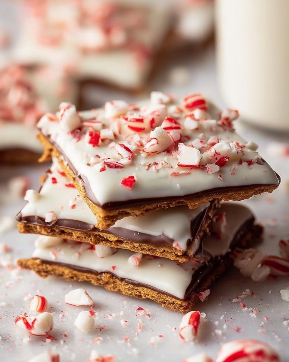 Peppermint Crunch White Chocolate Covered Graham Crackers