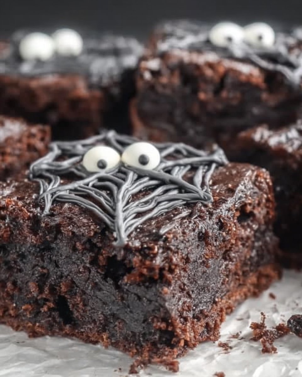 Spider Web Brownies