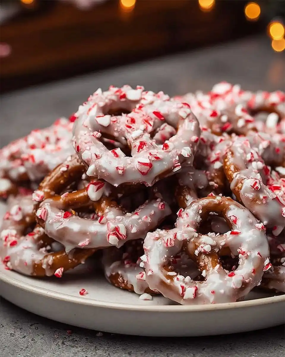 Candy Cane Peppermint Pretzels