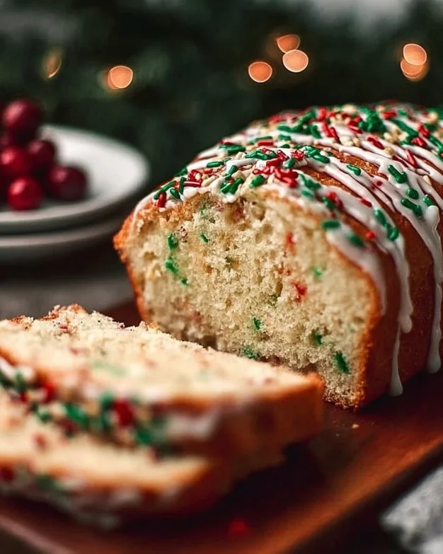 Homemade Christmas bread freshly baked with festive decorations.