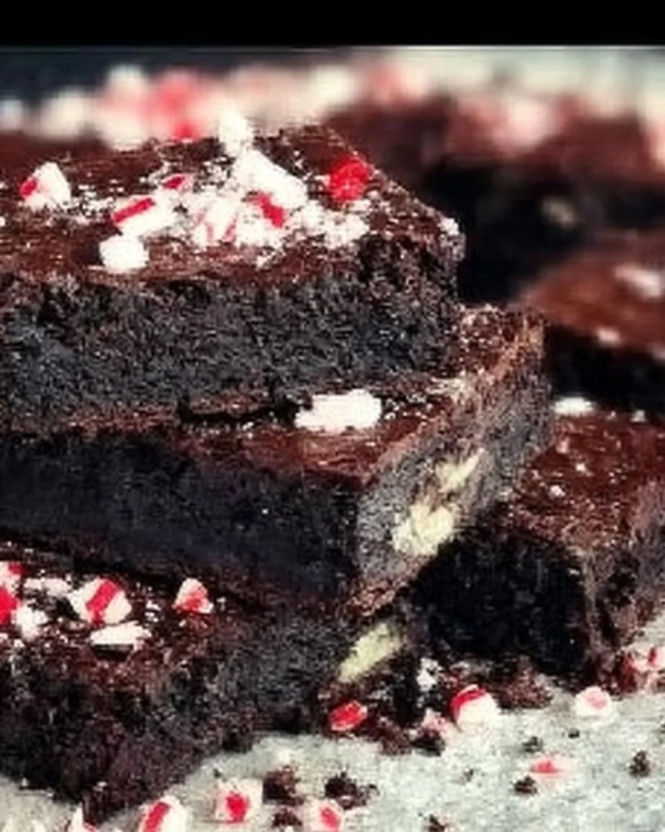 Delicious homemade Christmas brownies served on a festive platter