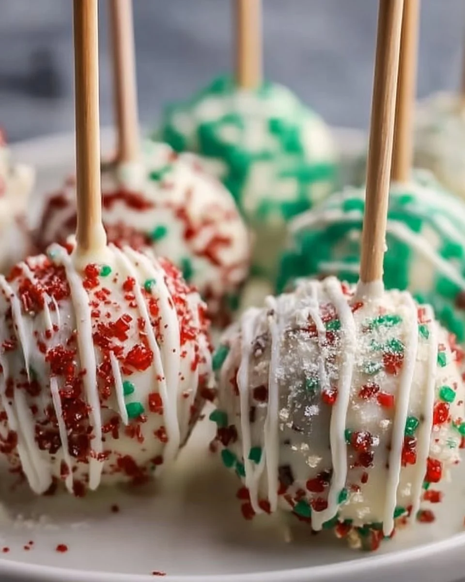 Delicious Christmas cake pops decorated for the holiday season