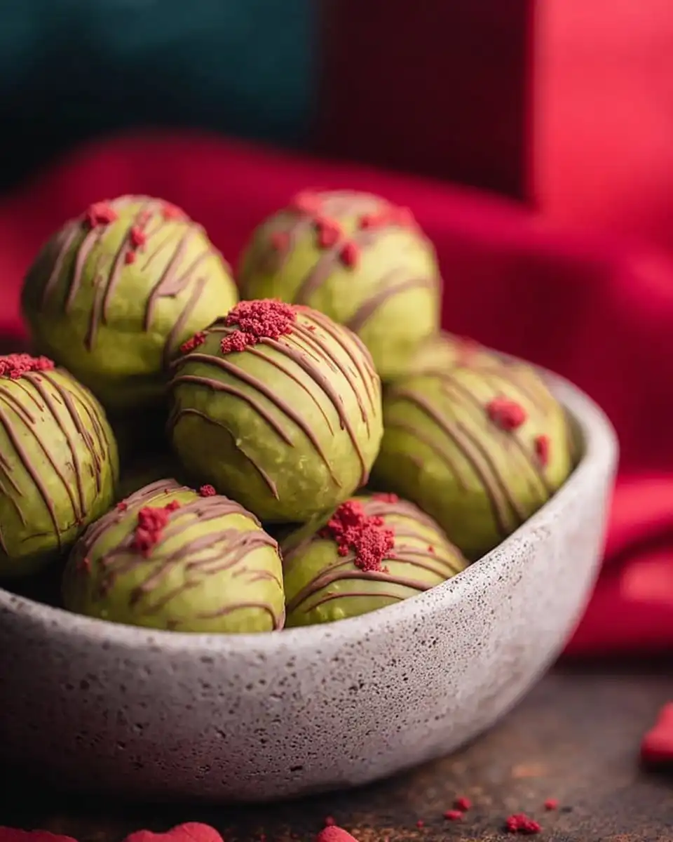 Grinch Oreo Balls with Red Velvet Oreos