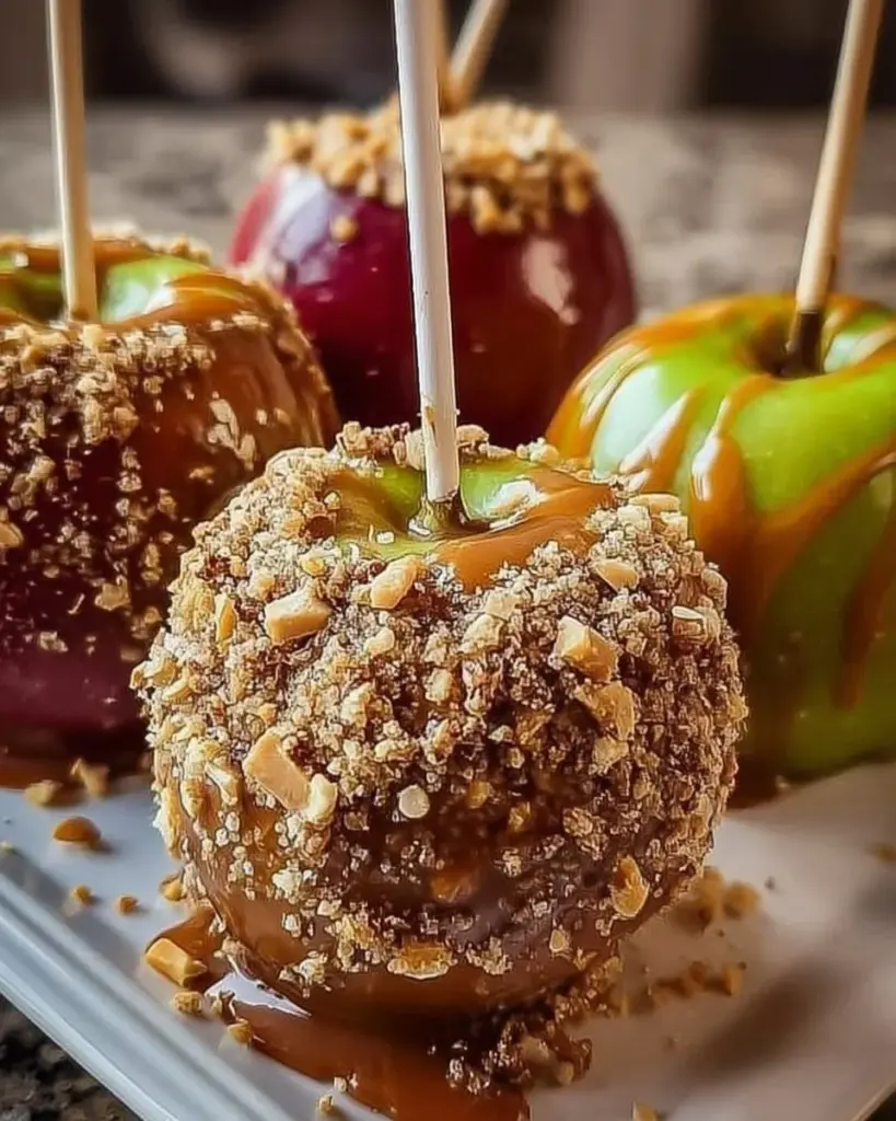 Delicious homemade caramel apples ready for a festive treat.
