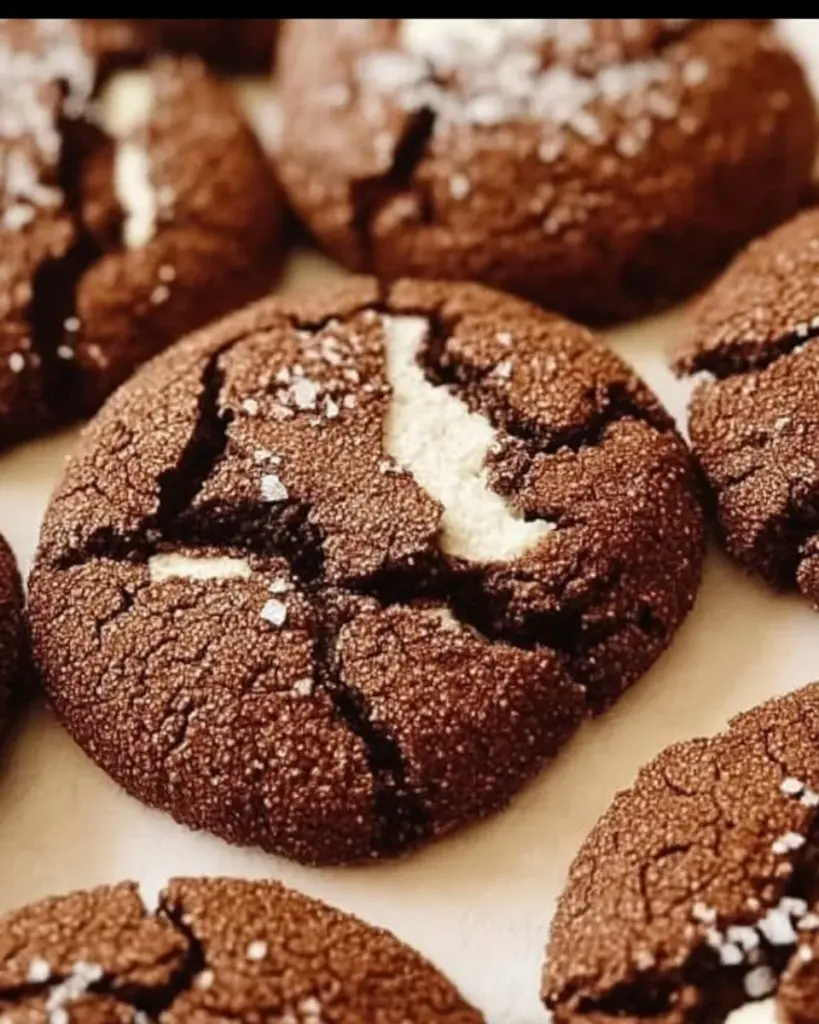 Delicious hot chocolate cookies with marshmallows and chocolate chips