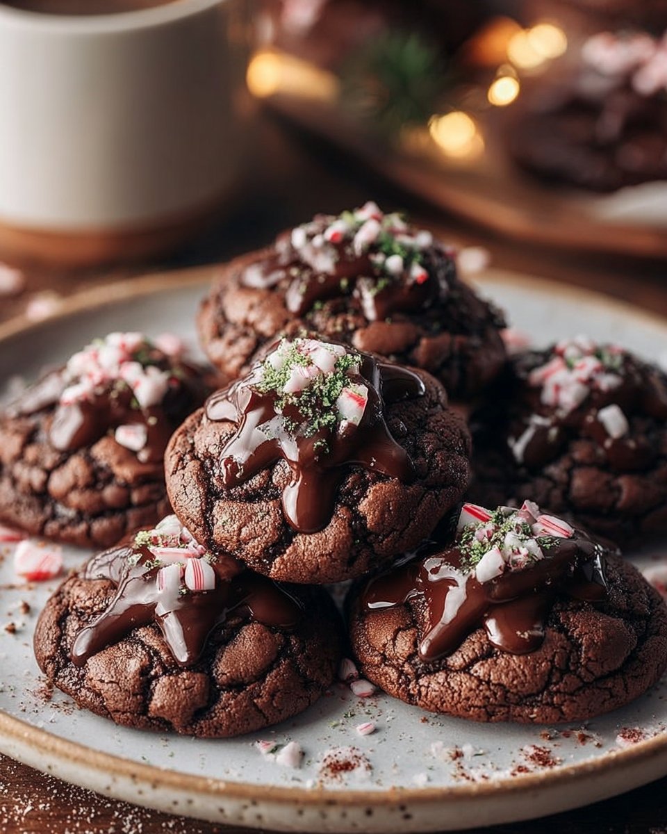 Peppermint Chocolate Blossom Cookies