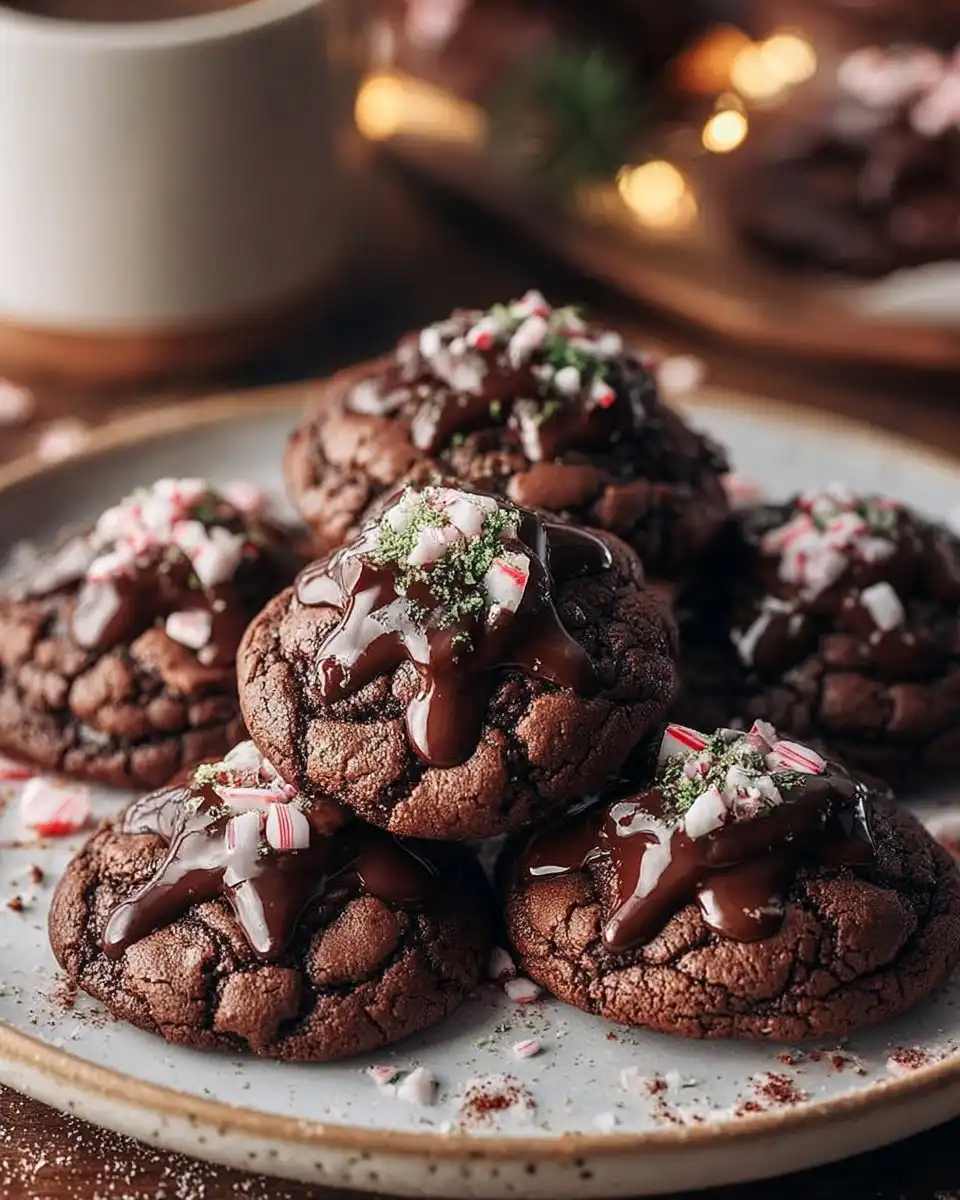 Peppermint Chocolate Blossom Cookies