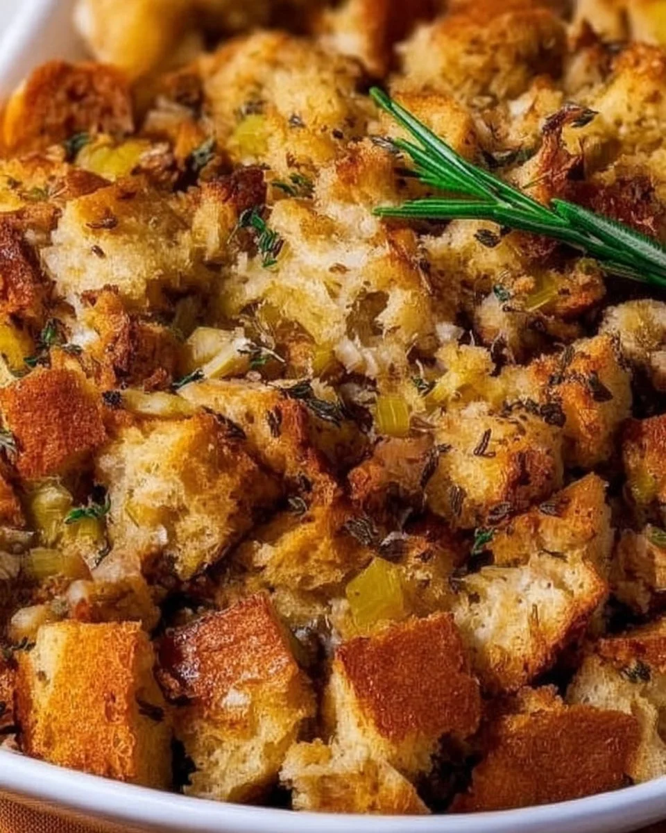 Grandma's Thanksgiving turkey stuffing recipe ingredients and preparation