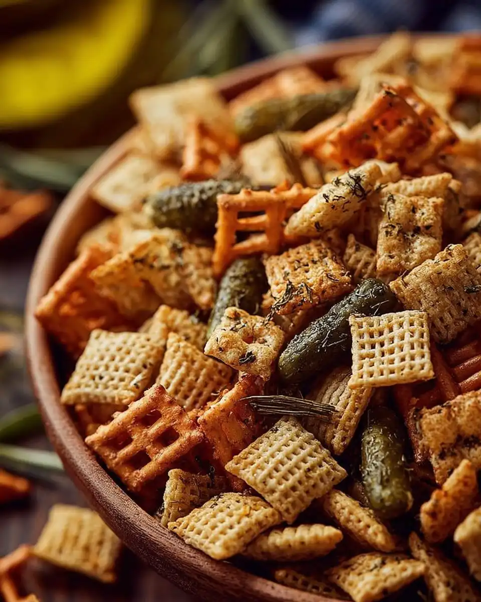 Dill Pickle Chex Mix: A Tangy Snack Sensation