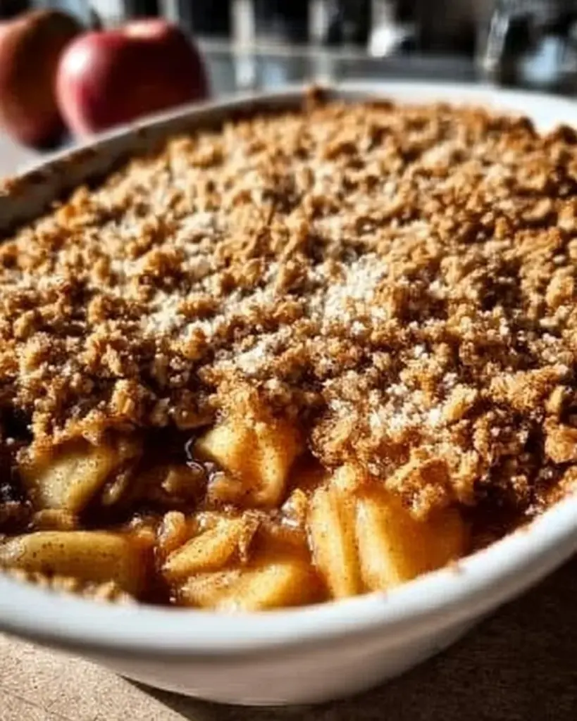 Delicious apple crisp recipe by Pioneer Woman with six simple ingredients