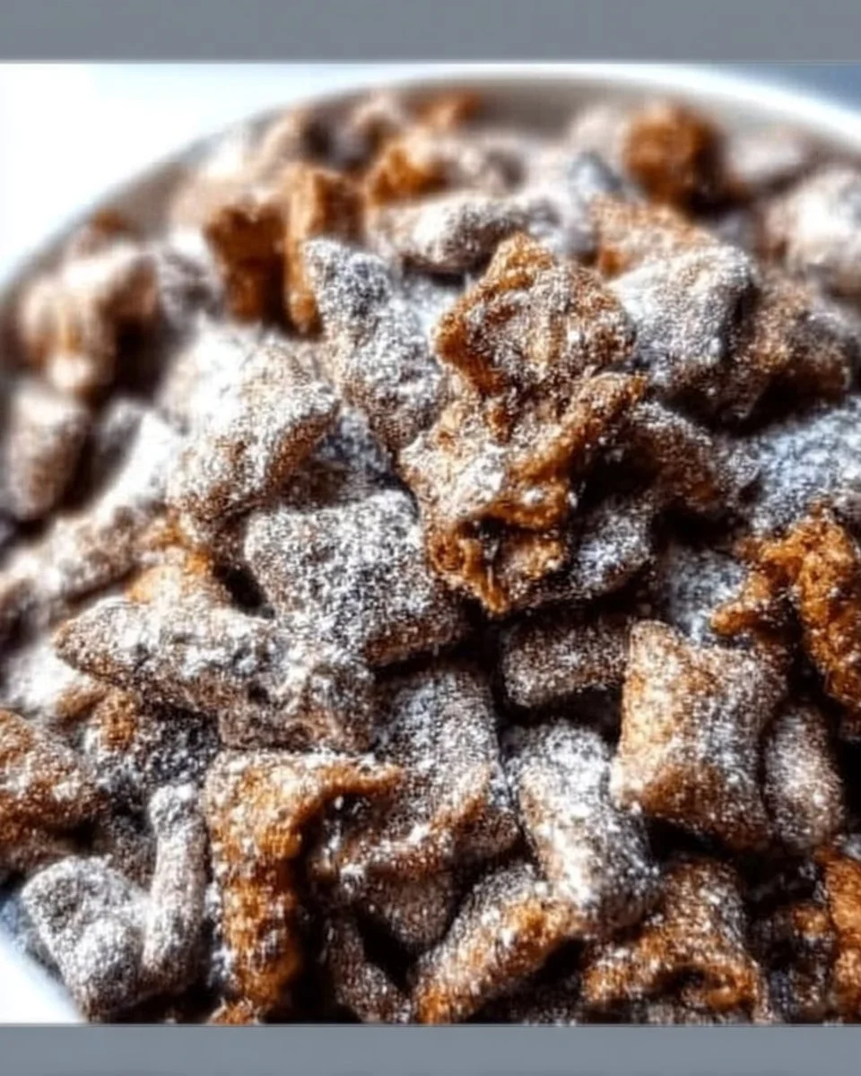 Delicious Samoas Puppy Chow recipe made with chocolate and coconut flavors