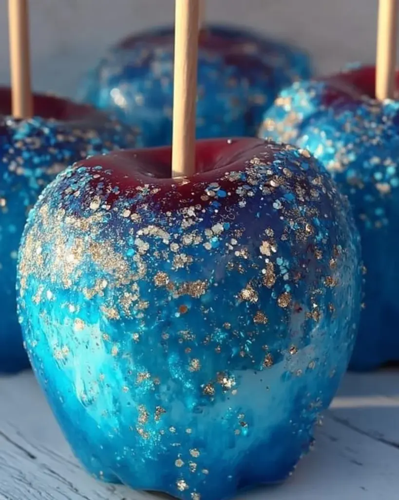 Sweet Ocean Candy Apples with vibrant colors and delicious toppings