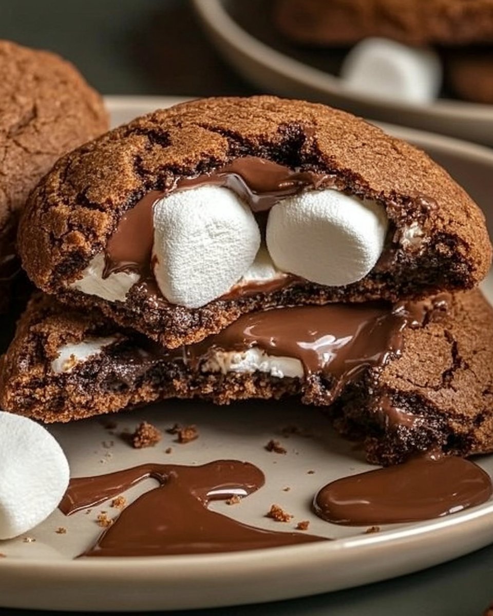 Nutella Marshmallow Cookies