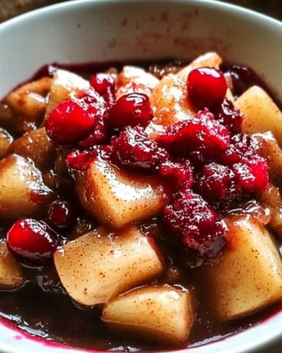 5-Ingredient Slow Cooker Apple Cranberry Magic - So Irresistible!