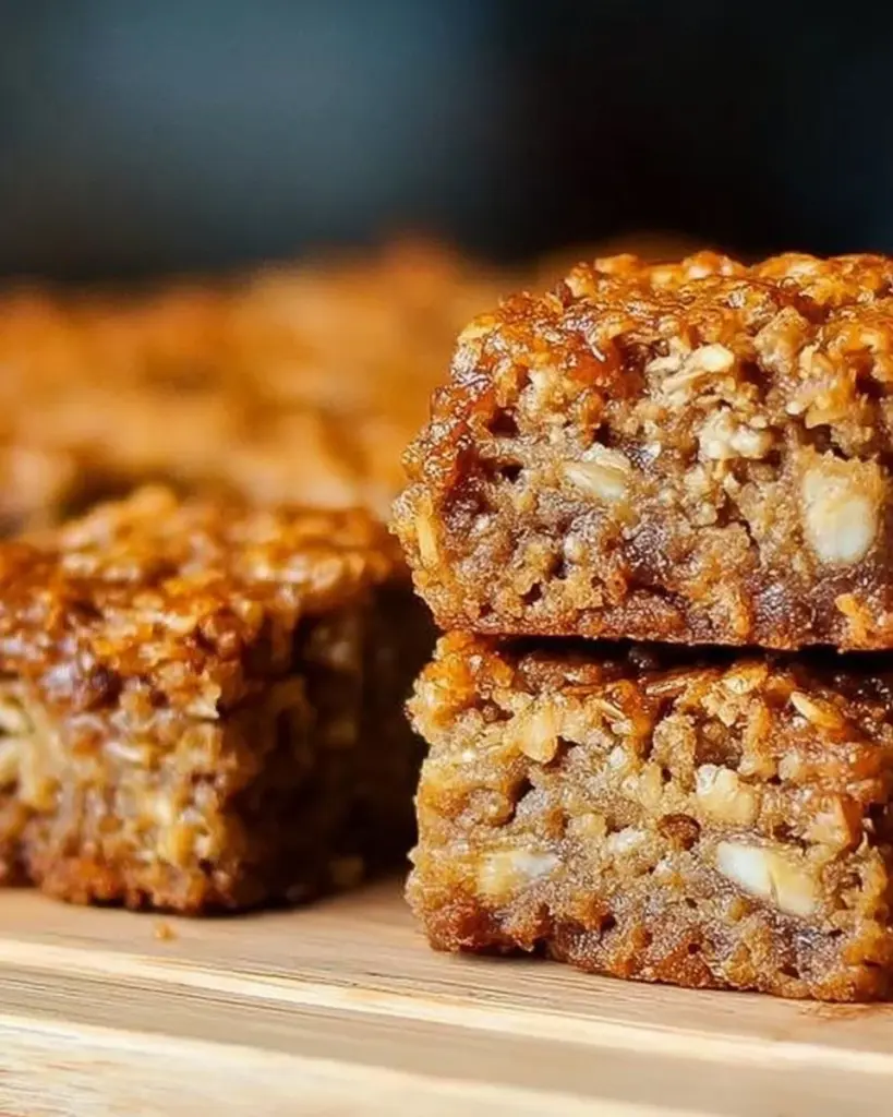 Homemade Banana Oatmeal Bars with ripe bananas and oats