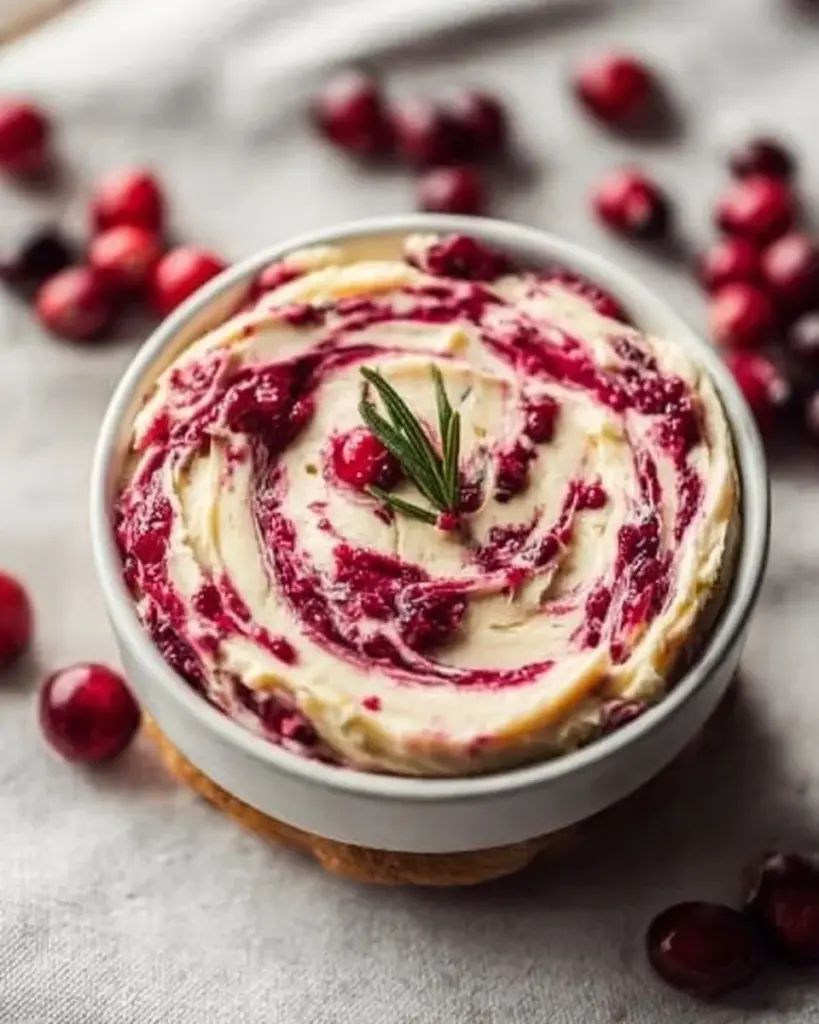 Homemade Christmas Cranberry Honey Butter spread on toasted bread
