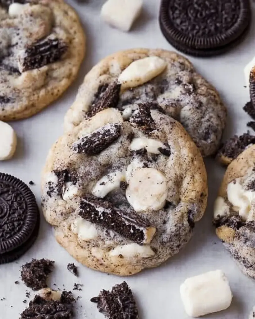 Delicious homemade Cookies and Cream Cookie on a plate