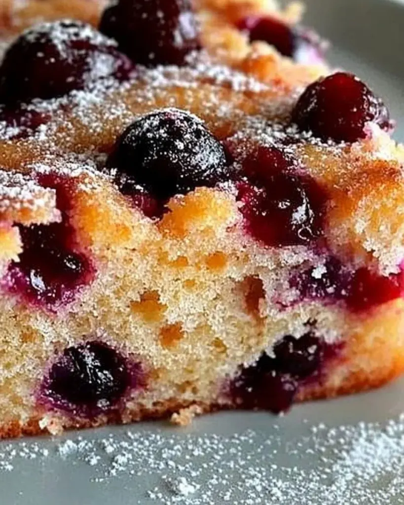 Delicious Cranberry Orange Breakfast Cake served on a festive table