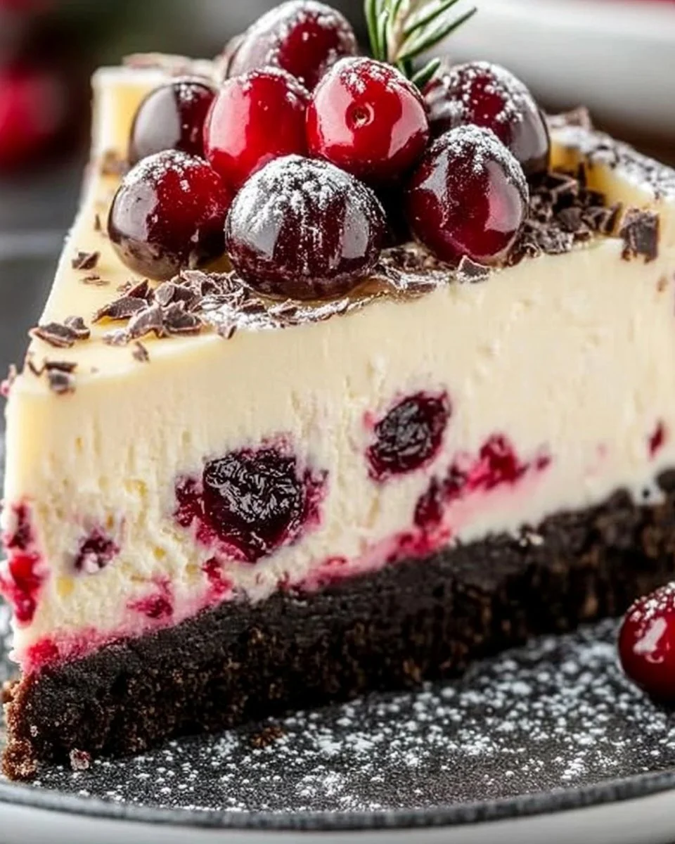 Cranberry White Chocolate Cheesecake
