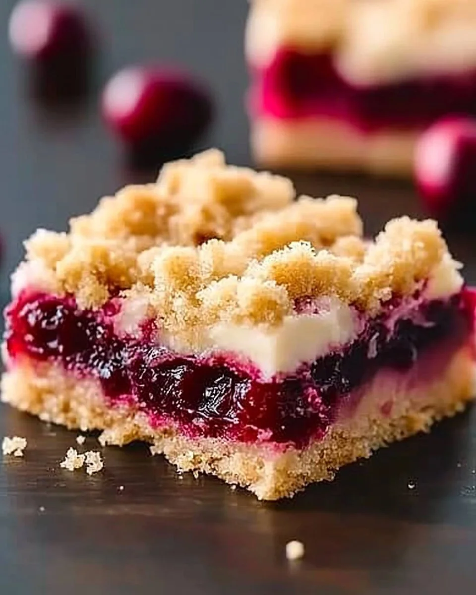 Creamy Cranberry Orange Crumb Bars