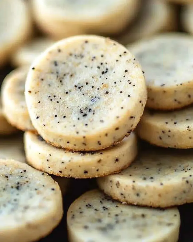 Earl Grey Shortbread Cookies arranged on a plate