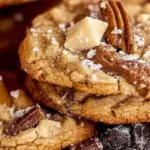 Delicious easy Christmas Crack Cookies on a festive tray.