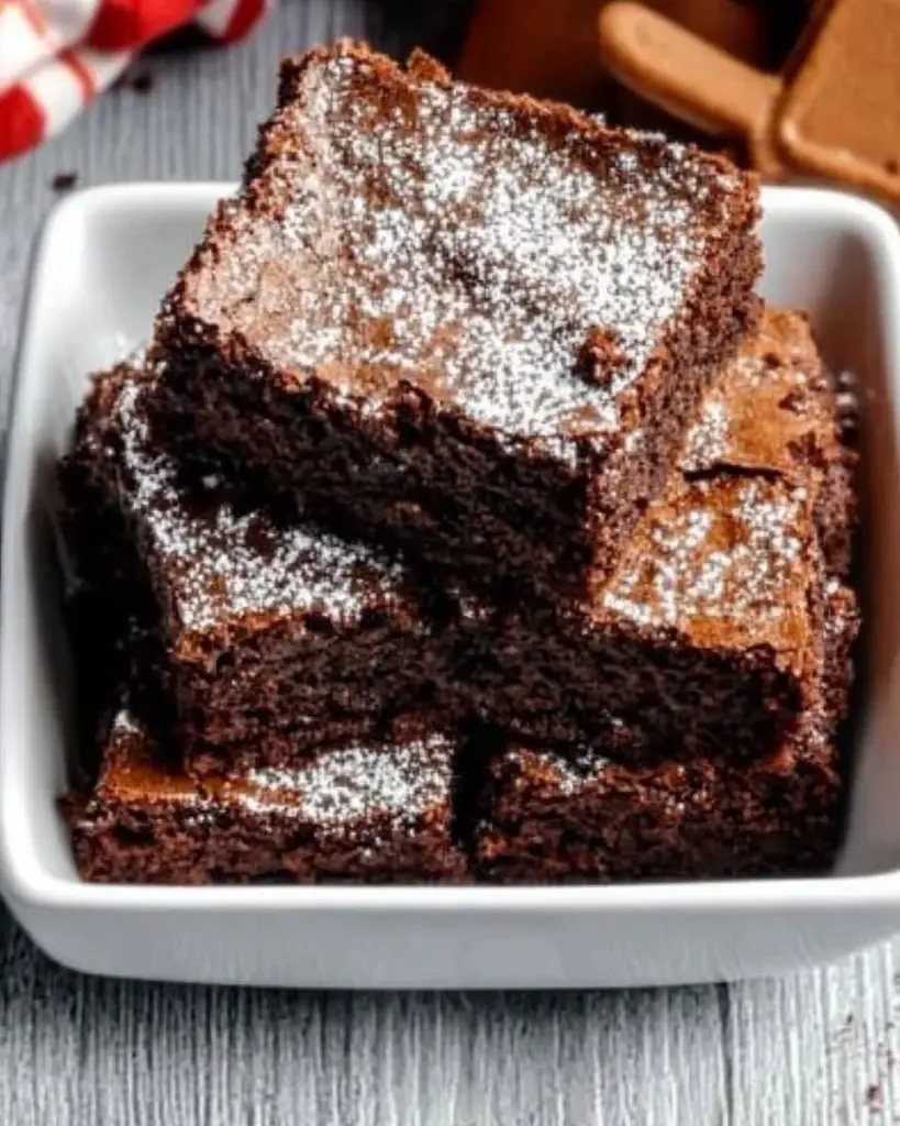 Delicious gingerbread brownies decorated with festive holiday toppings
