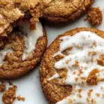 Delicious gingerbread latte cookies decorated with festive icing and spices