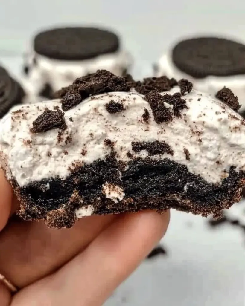 Healthy No-Bake Oreo Cheesecake Bites on a plate