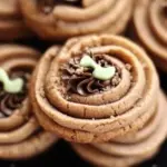 Melt-in-your-mouth coffee butter cookies on a festive plate