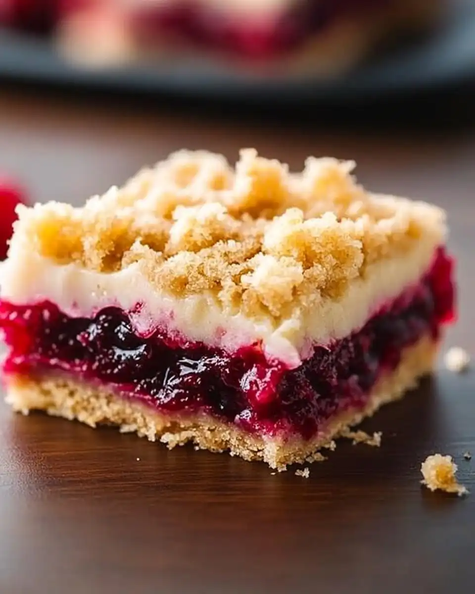 Creamy Cranberry Orange Crumb Bars