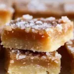 Delicious salted caramel butter bars with a rich caramel glaze on top.