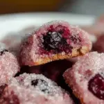 Sparkling Sugarplum Cranberry Cookies topped with sugar crystals.