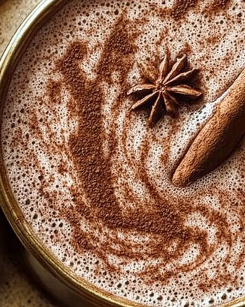 A cup of spiced hot cocoa, a delicious and anti-inflammatory drink.