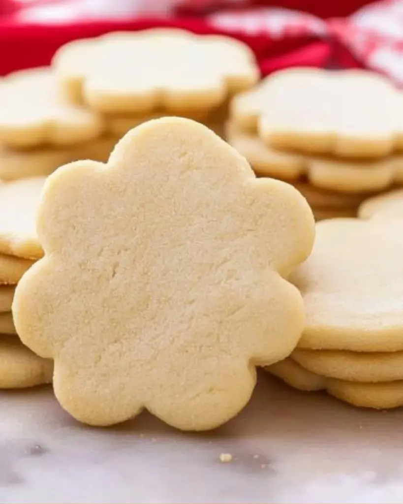 delicious sugar cookies on a baking tray, ready to enjoy